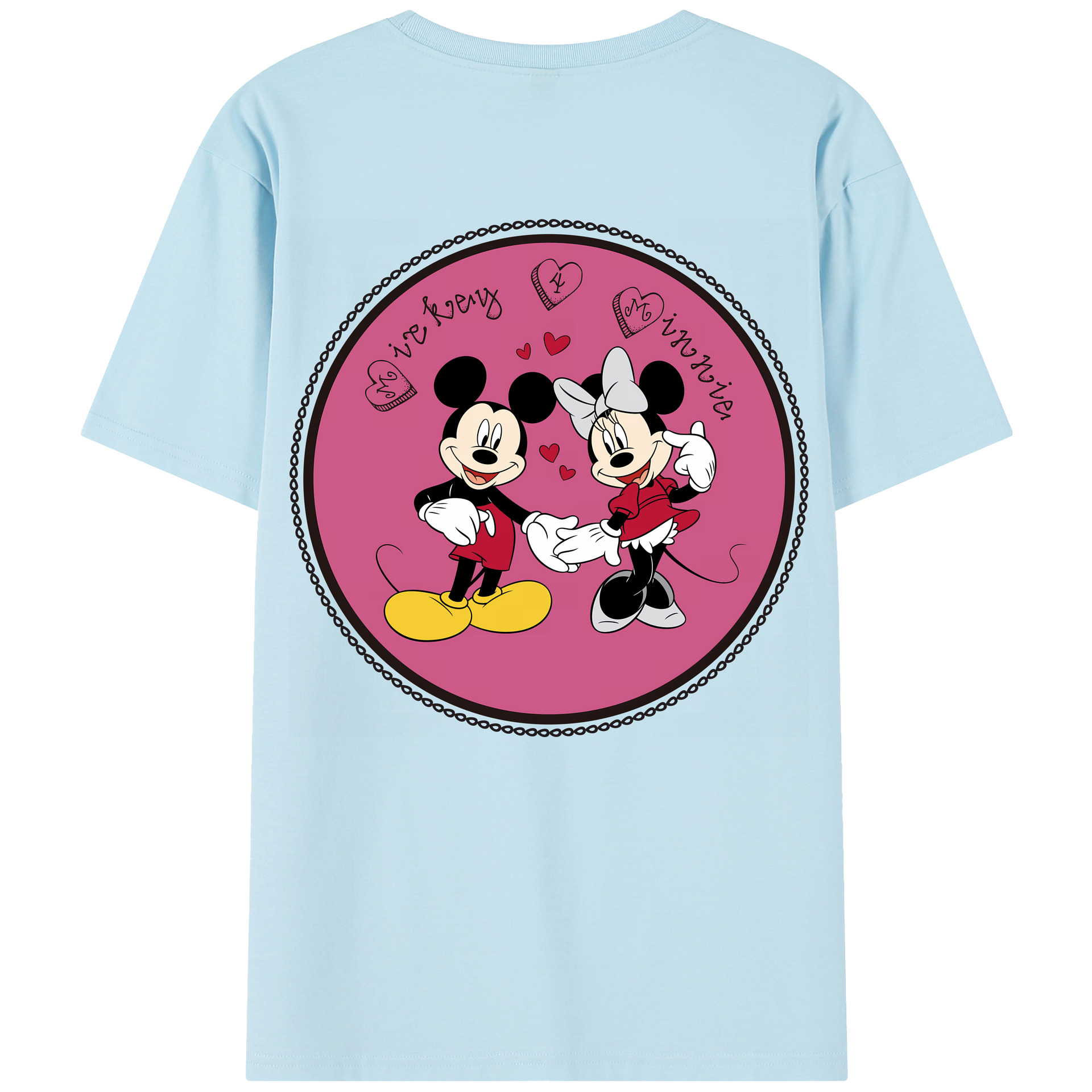 （画像用） ミッキーマウス Mickey Mouse 綿100％半袖Tシャツ（背面プリント）